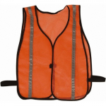 Safety Orange Vest with Silver Reflective Stripes