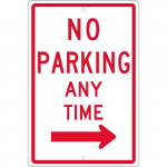 "No Parking Any Time" Arrow Left Sign_noscript