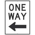 "One Way" Arrow Left Sign_noscript