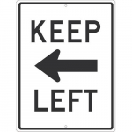 "Keep Left" Arrow Graphic Sign_noscript