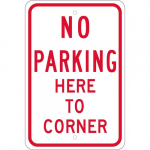"No Parking Here To Corner" Sign_noscript