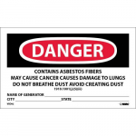 Asbestos Label "Danger Contains ..."
