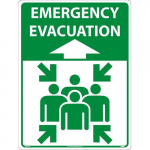 "Emergency Evacuation" Floor/Wall Sign_noscript