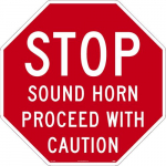 36" Texwalk "Stop Sound Horn" Large Floor and Wall Sign_noscript