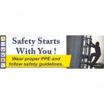 23" x 72" Texwalk "Safety Starts with You" Large Wall Sign
