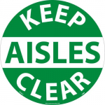 "Keep Aisles Clear" Walk on Floor Sign, 17"x17"_noscript