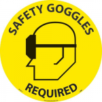 "Safety Goggles Required" Walk on Floor Sign, 17"x17"