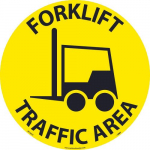 "Forklift Traffic Area" Walk on Floor Sign, 17"x17"