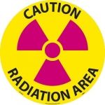"Caution Radiation Area" Walk on Floor Sign, 17"x17"