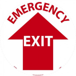 "Emergency Exit" Walk on Floor Sign, Smooth, 17"x17"_noscript