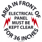 "Area in Front of Electrical Panel" Sign, 17"x17"