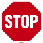 "Stop" Walk on Floor Sign, Walk on Smooth, 17"x17"_noscript