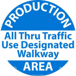 "Production Area" Walk on Floor Sign, Smooth, 17"x17"