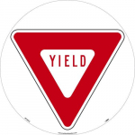 "Yield" Walk on Sign, Walk on Smooth, 17"x17"_noscript