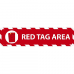 "Red Tag Area" Walk on Sign, Walk on Smooth, 6"x24"