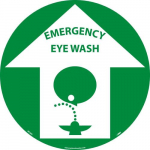 "Emergency Eye Wash" Walk on Floor Sign, Smooth, 17"x17"
