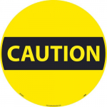 "Caution" Walk on Sign, Walk on Smooth, 17"x17"_noscript