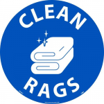 "Clean Rags" Walk on Sign, Walk on Smooth, 17"x17"_noscript
