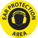"Ear Protection Area" Walk on Sign, Smooth, 17"x17"_noscript