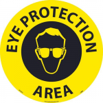 "Eye Protection Area" Walk on Sign, Smooth, 17"x17"