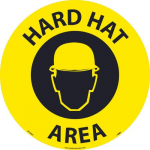 "Hard Hat Area" Walk on Sign, Walk on Smooth, 17"x17"