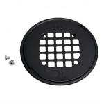 130 Series Round Matte Black Snap-In Strainer with Ring_noscript