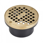 3" or 4" ABS Drain with 5" Brass Strainer and Metal Ring_noscript