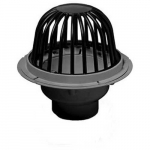 3" - 4" ABS Roof Drain w/ ABS Dome and Dam Collar_noscript