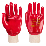 PVC Knitwrist Glove Red L_noscript