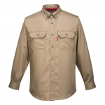 Bizflame 88/12 Flame Resistant Shirt, Medium, Khaki