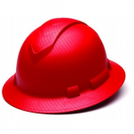 Hard Hat, Matte Red Graphite Pattern Full Brim Style