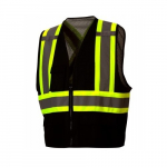 Type O - Class 1 Hi Vis Black Safety Vest, 3XL_noscript