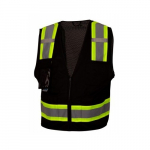 Black Reflective Safety Vest, M