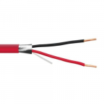 2c/14 Awg Solid Fplr Shielded Pvc, Red