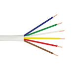6 Cond/18 AWG Cable, White, 250ft