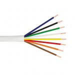 8C/18 AWG Solid Thermostat Cable, PVC, White, 250 ft