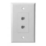 Dual Telephone Wall Plate 4c, Decorator Style, White_noscript