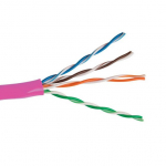 Cat5e Unshielded Non-Plenum PVC Cable, Pink_noscript