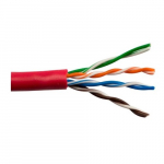 Cable Cat5e 350 Mhz 24 AWG Solid BC 4pr, Red_noscript