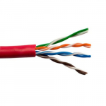 Cable 350 Mhz 24 AWG Solid Bc 4pr, UTP, PVC, Red, 1000ft