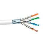 Cat6a Shielded Cable, PVC - White, ETL CMR/FT4_noscript