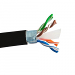Shielded Cable 550 Mhz 23 AWG Solid 4pr F/UTP, Black_noscript