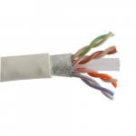 Shielded Cable Plenum 550 Mhz 23 AWG Solid 4pr, White_noscript