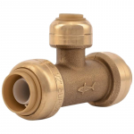 1/2" x 1/2" x 1/4" (3/8" OD) Brass Push Reducing TeeU359LF