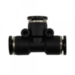 6mm Tube OD Tee Union, Black Release Button