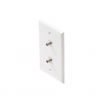 White Wall Plate with 2 TV Couplers