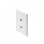 4C Ivory Smooth Flush Dual Wall Plate Jack
