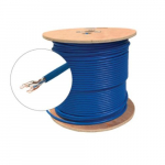 Blue UTP CM CAT6A Bulk Solid Cable, Spool, 1000 ft