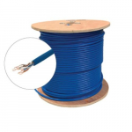 Blue UTP CMR CAT6A Bulk Solid Cable, Spool 1000 ft