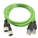 2 x RJ45 to M12 D Coded 1 m Adapter Cable_noscript